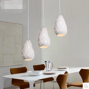 餐厅吊灯北欧现代简约创意三头灯具水晶铁艺吧台个性店铺饭厅灯饰