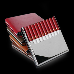 品质欧式皮烟盒10支20支装控烟烟盒德国香菸盒子男士女士细烟烟盒