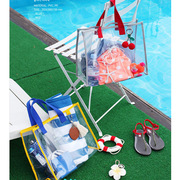 旅行手提简约海边泳池沙滩包透明防水包大容量游泳用品收纳整理袋