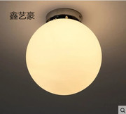 现代简约阳台过道走廊灯圆球创意，玄关灯厕所卫生间玻璃球形小壁灯