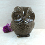 陶瓷猫头鹰摆件创意动物摆设，品客厅装饰品手工制品工艺