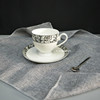 唐山骨瓷咖啡杯套装咖啡厅，高档杯子优雅花，茶杯样板间装饰陶瓷杯碟