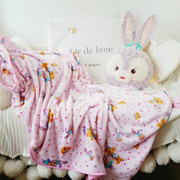 可爱紫色兔抱枕毯办公室法兰绒毯子空调毯两用抱枕毛毯