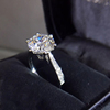 GIA钻石戒指定制3克拉群镶钻石求婚结婚奢华气质超大铂金女戒