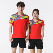 速干男女羽毛球服套装情侣，短款运动跑步排网乒乓球衣服训练衣