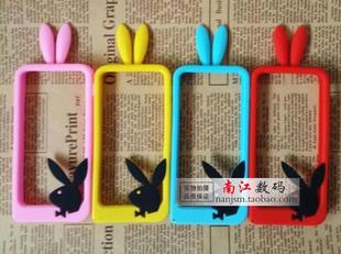 适用苹果5兔子硅胶边框iphone5s，卡通边框苹果55兔耳朵手机壳软女