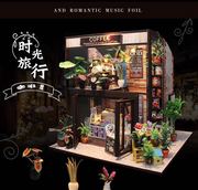 弘达猫咖花园diy手工，玩具小屋模型立体拼装创意时光房子生日礼物