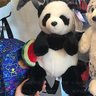 香港海洋公园熊猫，西瓜背包毛绒书包，创意儿童礼物