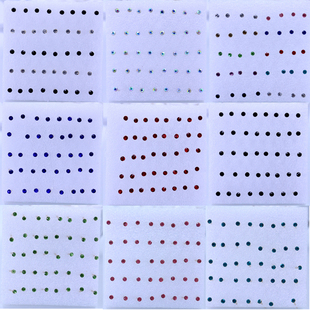20对小蓝盒装大小闪亮水钻，迷你小耳钉，简约时尚裸石塑料胶针耳环
