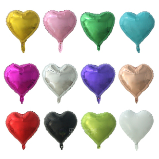 18寸爱心心形铝膜气球婚礼，结婚庆典装饰七色可选