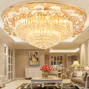 大气圆形水晶吸顶灯奢华长方形1.2米别墅，客厅大厅餐厅三色led灯具