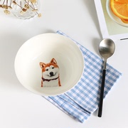 创意秋田犬日韩欧式陶瓷器餐具小汤碗大米饭，碗面碗家用碗甜品圆碗