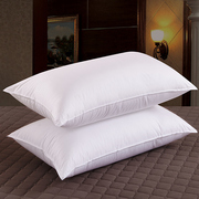 花花公子五星级宾馆酒店，枕芯羽丝绒，全棉防羽布单人白色枕头