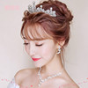 出租新娘头饰三件套韩式结婚饰品项链，耳环发式套装婚纱配饰