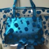 玫琳凯海洋精粹系列包包，化妆包手提包手袋，蓝色手提袋透明包单肩包