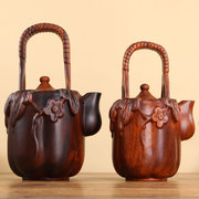 红木雕刻工艺品东阳木雕风水摆件花梨木摆件实木茶壶摆件