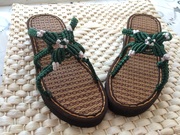 夏季民族风，女鞋凉鞋坡跟，休闲鞋纯手工编织