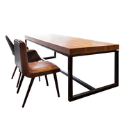 美式铁艺简约书桌实木餐桌做旧写字桌会议桌餐桌超长工业风办公桌