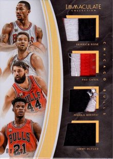 nba球星卡paniniimm公牛队罗斯，加索尔巴特勒球衣，patch限10