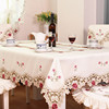高档桌布椅套布艺欧式绣花餐桌布，台布茶几桌旗椅子套椅垫套装