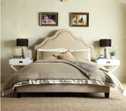 布艺床布艺软包单双人床，美式高档实木软床，拉扣床中小户型