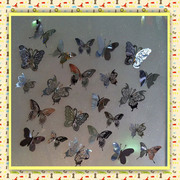 立体蝴蝶墙贴3d创意仿真蝴蝶软装工程装饰镜面，24只组合背景墙装扮