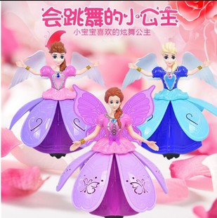 炫舞公主冰雪艾莎公主会唱歌跳舞的芭比娃娃电动旋转天使女孩玩具