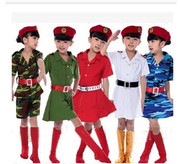 六一幼儿园儿童演出服装中小学生，小海军演出服女童，迷彩表演裙