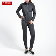 跑步指南5216女款运动套装，跑步外套健身秋季抓绒连帽卫衣长裤