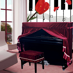 意大利加厚丝绒钢琴罩全罩布艺，高档琴套防尘凳罩欧式简约现代