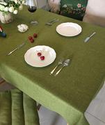 简约日系加厚棉麻，素色纯色布艺桌布台布茶几，布可桔色绿色