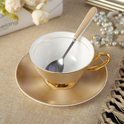欧式家用小精致咖啡杯碟套装，英式下午茶花茶骨瓷，描金小轻奢华杯子