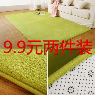 欧式珊瑚绒地毯飘窗毯家用简约现代茶几客厅地垫卧室长方形床边毯