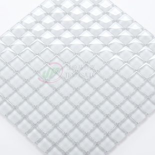 超白色水晶玻璃马赛克，现代背景墙厨房卫生间，地面墙面水池专用瓷砖