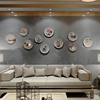中式手绘鲜花陶瓷装饰盘子现代简约餐厅墙饰创意家居客厅文艺摆件
