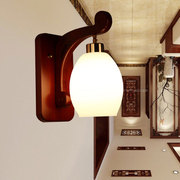 中式客厅壁灯实木仿古书房，卧室床头灯具，简约古典酒店过道走廊壁灯