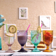 zakka杯子复古雕玻璃，杯子家用喝水夏日冰杯水杯酒吧杯子日韩