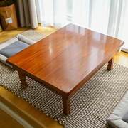 家用实木炕桌正方形折叠餐桌韩式矮桌榻榻米地桌朝鲜族木桌飘窗桌