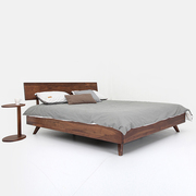 北欧全实木床北美黑胡桃木1.8米大床现代简约婚床橡木1.5米双人床
