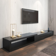 现代简约电视柜组合黑色橡木纹，可伸缩电视，机柜北欧客厅小户地柜