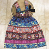 乌镇特色民族风棉麻，儿童连衣裙吊带，背心裙波西米亚海边旅游演出服