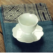 《玉兰花》景德镇白瓷茶杯功夫，茶具盖碗个人杯品茗杯茶馆定制字
