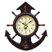 地中海船锚舵手挂钟创意海洋时钟客厅卧室家居壁饰挂件钟表石英钟