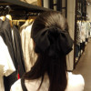 !韩国韩版大蝴蝶结发饰垂坠纯色，黑色宽布发夹，弹簧夹头饰品