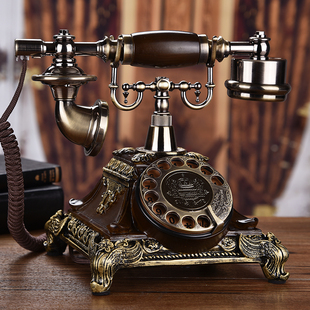 欧式复古电话机座机家用仿古电话机，时尚创意老式转盘电话无线插卡