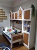 衣柜床品牌家具icoo1米书架床带书柜 实木家具儿童家具品牌家具