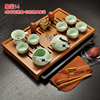冰裂紫砂陶瓷功夫茶具，套装家用茶壶茶杯，整套竹子实木茶盘茶台