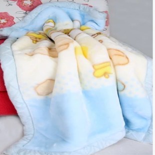 新生婴儿毛毯拉舍尔，绒双层加厚幼儿园午睡儿童毯冬季