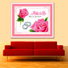 进口印花十字绣棉线绣客厅卧室爱情玫瑰系列真爱永恒粉色