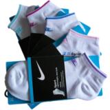 耐克女袜 袜子批发价 nike纯全棉女士运动袜船袜短袜 12双包邮
